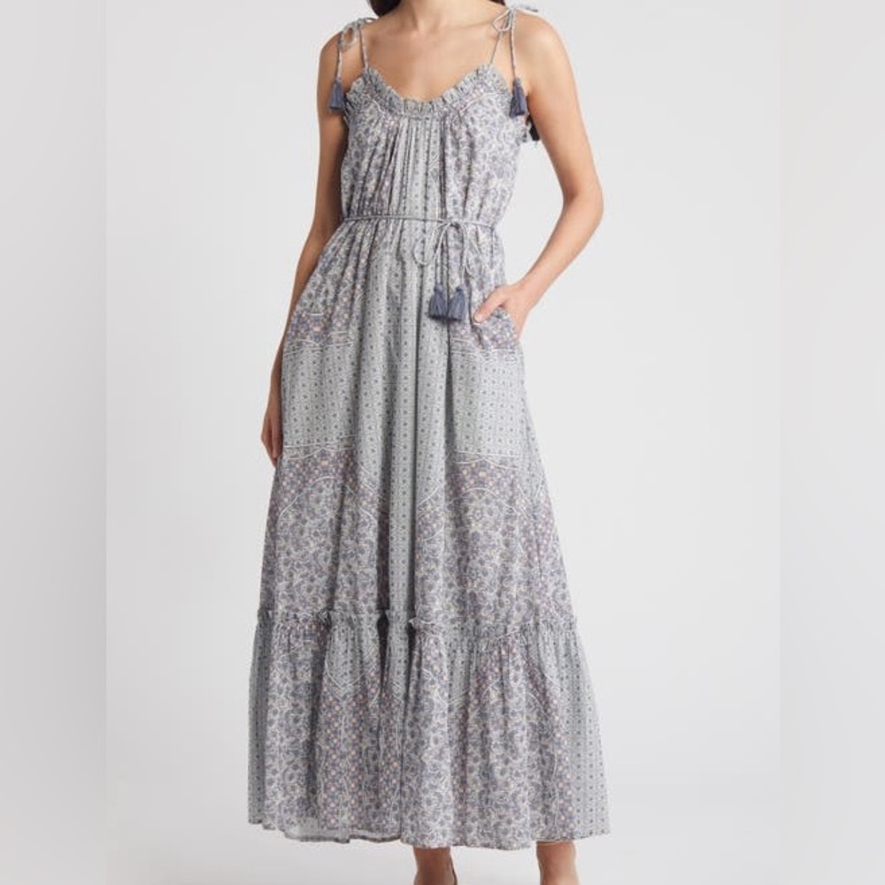 Cleobella Cindy Tie Waist Tie-Shoulder Maxi Dress